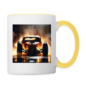 Rusty Hot Rod racing #6 - Contrasting Mug - white/yellow - Right