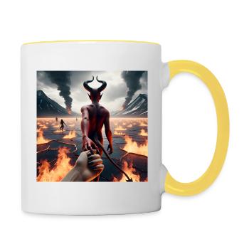 Follow Me to the Abyss - Infernal Devil's Pact #07 - Contrasting Mug - white/yellow - Right