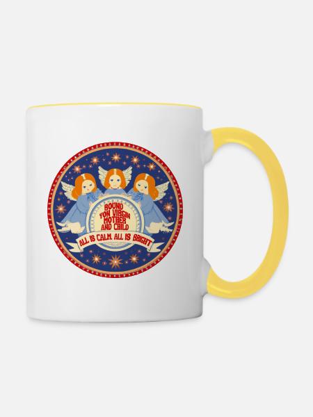 Holy Night - Tasse zweifarbig - Weiß/Gelb