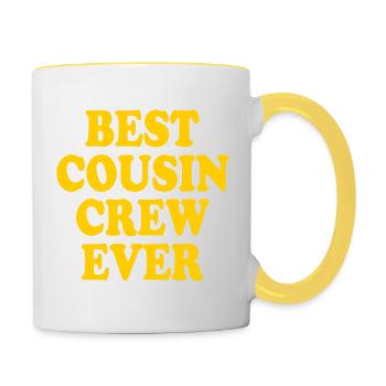 Best cousin crew ever - Tasse zweifarbig - Weiß/Gelb - Rechts