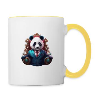 Panda / Animal / Zoo / Bamboo / Wild / Childlike - Contrasting Mug - white/yellow - Right
