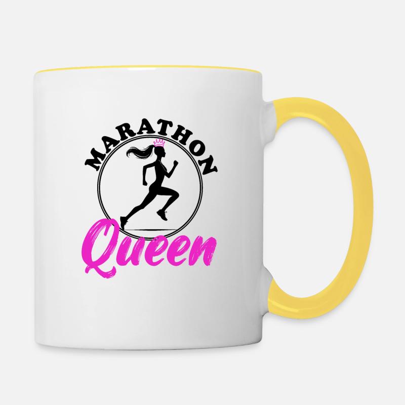 Marathon Queen - Contrasting Mug - white/yellow