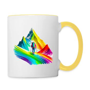 Mountaineering, hiking - Contrasting Mug - white/yellow - Right