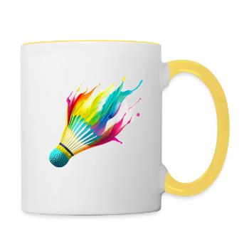 Badminton - Mug contrasté - blanc/jaune - Droite