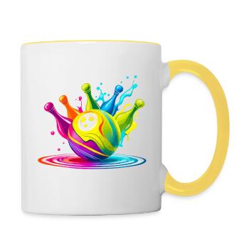 Bowling - Mug contrasté - blanc/jaune - Droite