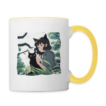 Anime / Comic / Japanese / Animation / Cartoon - Contrasting Mug - white/yellow - Right