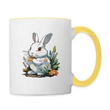 Anime / Comic / Japanisch / Zeichentrick / Cartoon - Tasse zweifarbig - Weiß/Gelb - Rechts