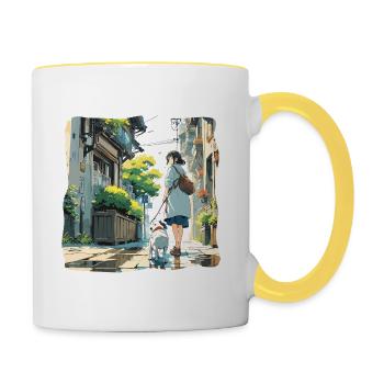 Anime / Comic / Japanese / Animation / Cartoon - Contrasting Mug - white/yellow - Right