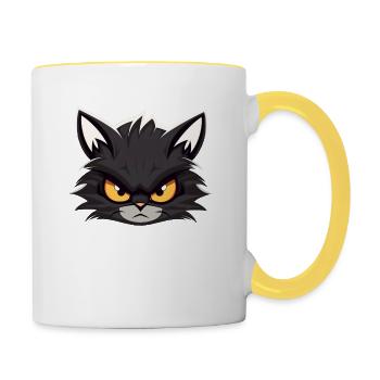 Chat Noir Baise YourSelf - Mug contrasté - blanc/jaune - Droite