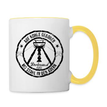 Ruhrpott Dortmund Ruhrgebiet - Tasse zweifarbig - Weiß/Gelb - Rechts