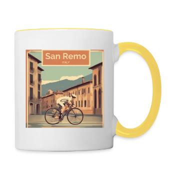 Vintage Poster San Remo - Contrasting Mug - white/yellow - Right