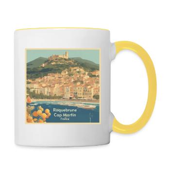 Affiche Vintage France - Mug contrasté - blanc/jaune - Droite