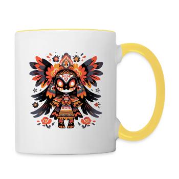 Indigènes mexicains - Mug contrasté - blanc/jaune - Droite