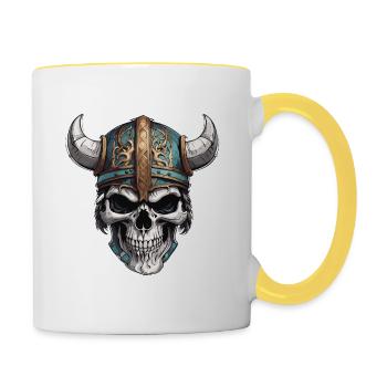Wikinger / Thor / Odin / nordisch / keltisch - Tasse zweifarbig - Weiß/Gelb - Rechts