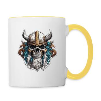 Wikinger / Thor / Odin / nordisch / keltisch - Tasse zweifarbig - Weiß/Gelb - Rechts