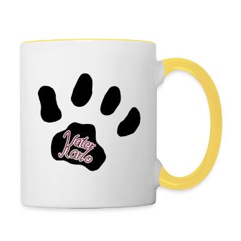Logo tomcat Karlo paw - Contrasting Mug - white/yellow - Right