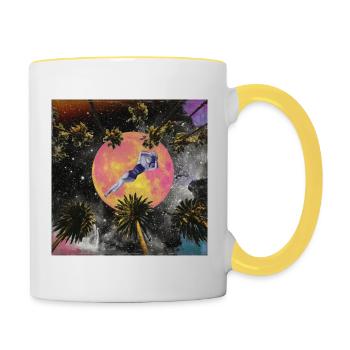 Moon and Palms - Contrasting Mug - white/yellow - Right