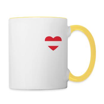 Cœur drapeau Autriche - Mug contrasté - blanc/jaune - Droite