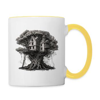 Treehouse / Treetop / Treehouse / Adventure - Contrasting Mug - white/yellow - Right