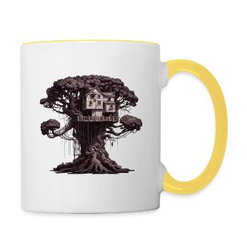 Treehouse / Treetop / Treehouse / Adventure - Contrasting Mug - white/yellow - Right