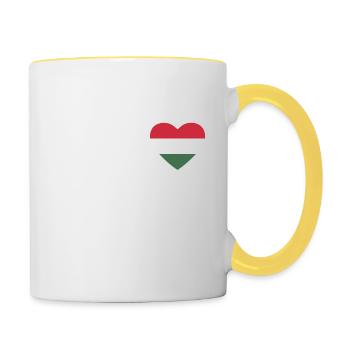 Cœur drapeau Hongrie - Mug contrasté - blanc/jaune - Droite