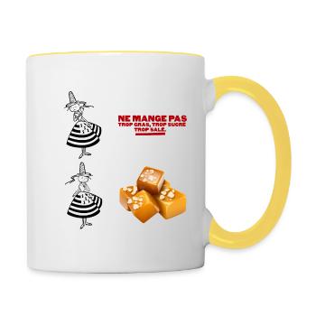 Humour from Brittany: Salted butter caramel - Contrasting Mug - white/yellow - Right