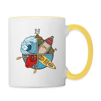 Paddling Compass - Contrasting Mug - white/yellow - Right