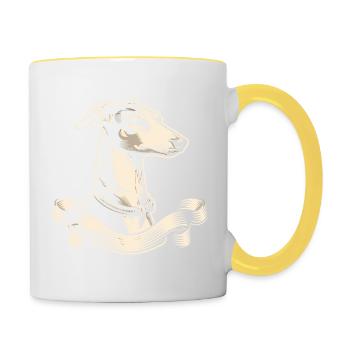 Whippet - Mug contrasté - blanc/jaune - Droite