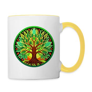 Tree of Life - Contrasting Mug - white/yellow - Right