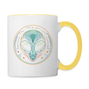 Alien - Mug contrasté - blanc/jaune - Droite