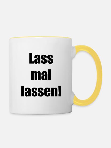 Lass mal lassen - Tasse zweifarbig - Weiß/Gelb