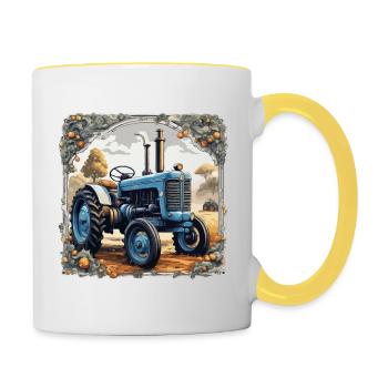 Tractor / Agriculture / Farmer / Field Work - Contrasting Mug - white/yellow - Right