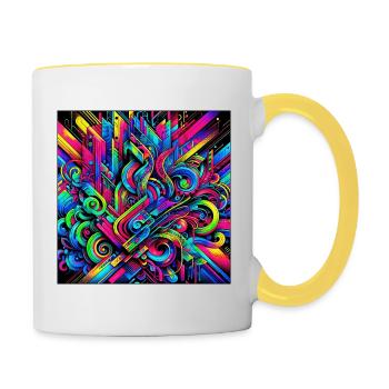 Hyper-Puls - Tasse zweifarbig - Weiß/Gelb - Rechts