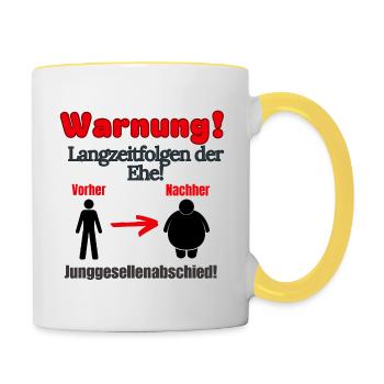 Bachelor party - Contrasting Mug - white/yellow - Right