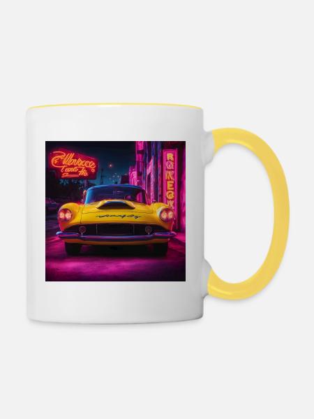 Eclats Rétro - Mug contrasté - blanc/jaune