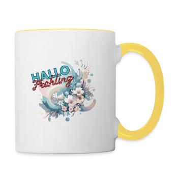 Hello spring! - Contrasting Mug - white/yellow - Right