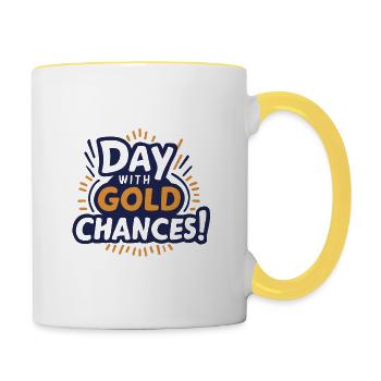 Day with gold chance - Contrasting Mug - white/yellow - Right