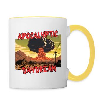 Apokalyptischer Tagtraum - Tasse zweifarbig - Weiß/Gelb - Rechts