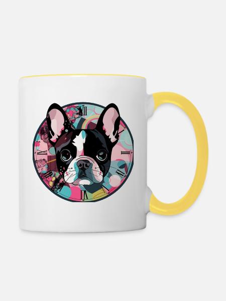 Mein kleines Hündchen - Tasse zweifarbig - Weiß/Gelb