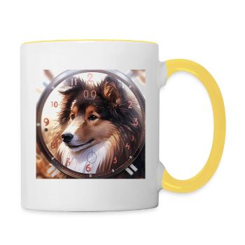 Calm & Powerful - Contrasting Mug - white/yellow - Right