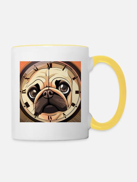 Der liebenswerte Blick - Tasse zweifarbig - Weiß/Gelb