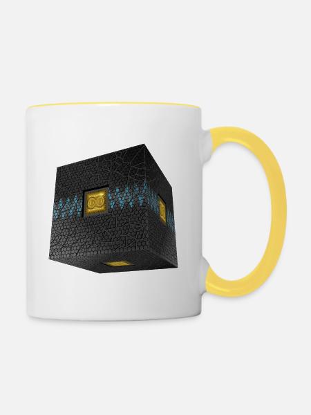 WÜRFEL - Tasse zweifarbig - Weiß/Gelb