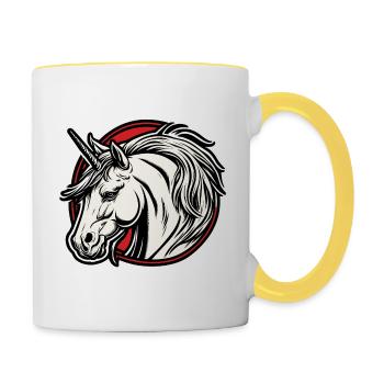 Unicorn / Mythical Creatures / Fairy Tale / Magic / Glitter - Contrasting Mug - white/yellow - Right