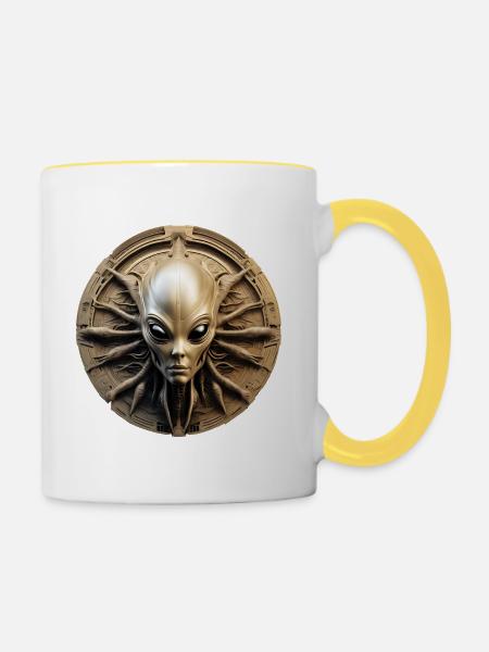 AUßERIRDISCHER - Tasse zweifarbig - Weiß/Gelb