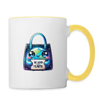 Be Good To The Earth Reusable Tote Bag Earth Day - Contrasting Mug - white/yellow - Right