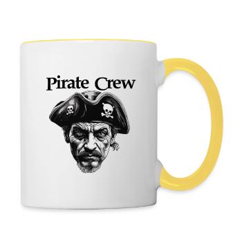 Pirate / Ahoy / Anchor / Captain / Skull / Rum - Contrasting Mug - white/yellow - Right