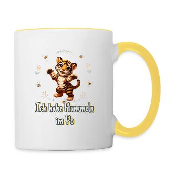 Hummeln im Po Tiger - Tasse zweifarbig - Weiß/Gelb - Rechts