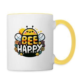 Abeille Heureuse Biene - Mug contrasté - blanc/jaune - Droite
