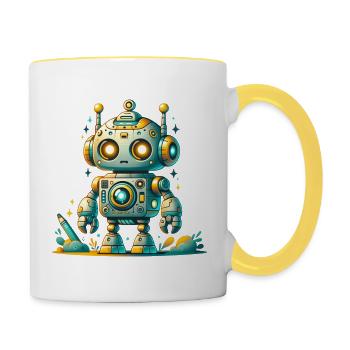 Robots for children - Contrasting Mug - white/yellow - Right