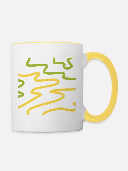 Zusammenfassung Drei - Tasse zweifarbig - Weiß/Gelb